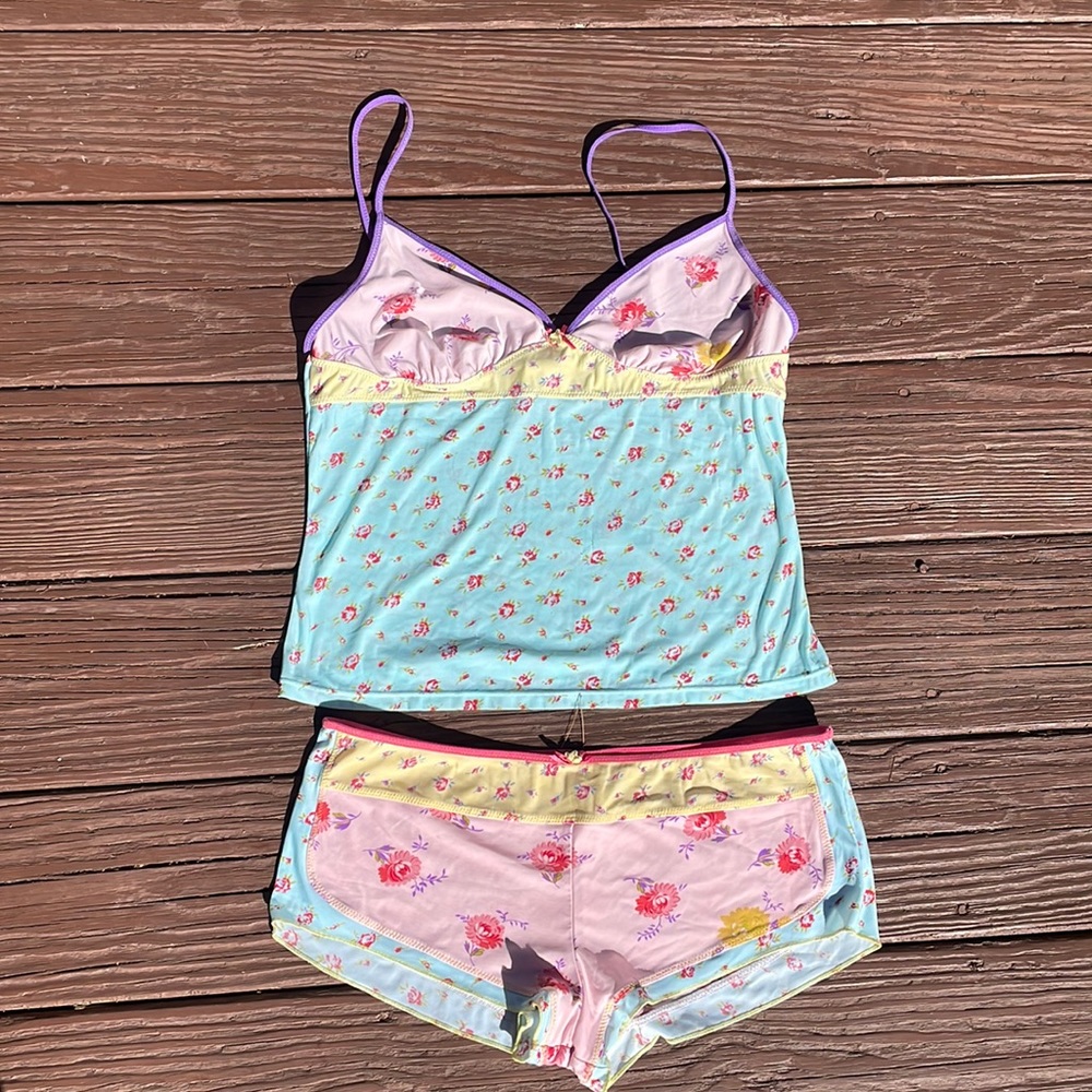 Vintage pastel flower DKNY pajama set
